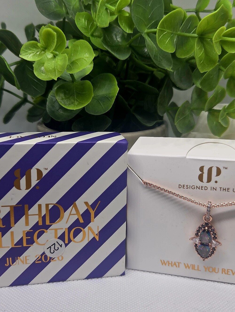 BP June 2026 Rose Gold Alexandrite Teardrop Pendant Necklace
